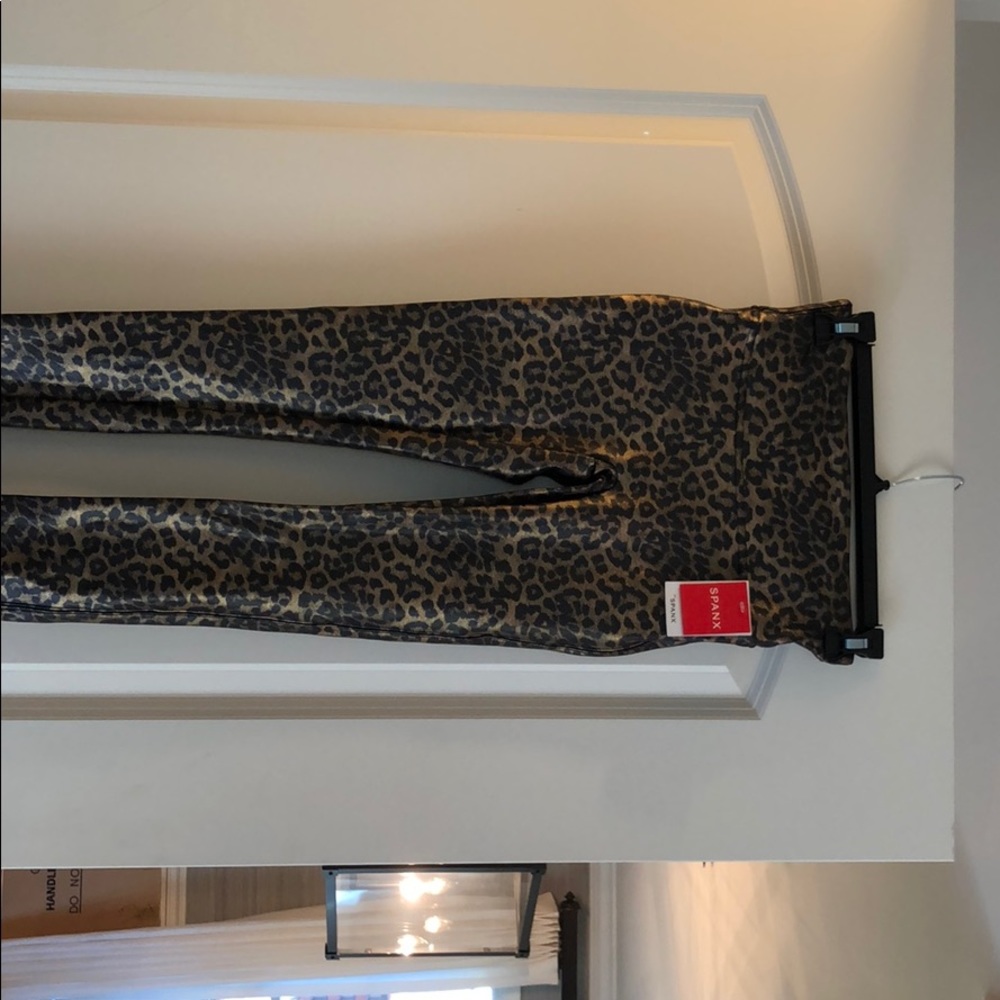 Spanx Faux Leather Leopard Leggings